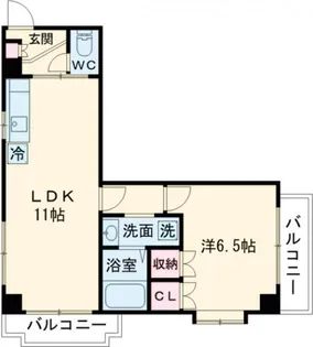 クレール浅野【3階】の間取り