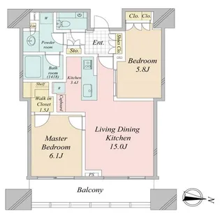 パークコート渋谷 ザ タワー【31階】の間取り
