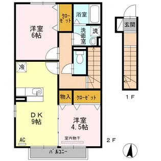 愛知県名古屋市南区観音町8【アパート】の間取り