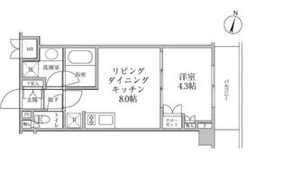 東京都新宿区新小川町【マンション】の間取り