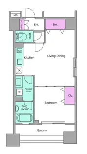 東京都港区芝大門1【マンション】の間取り