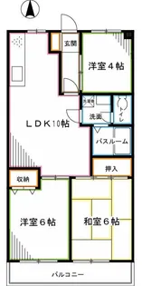 サンハイツ白鷺 B棟【3階】の間取り