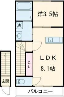 Casa Pacifica 喜田村【2階】の間取り