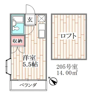 グリーンハイツミノワ【2階】の間取り