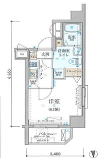 リヴシティ中野【4階】の間取り