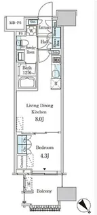 東京都目黒区上目黒2【マンション】の間取り