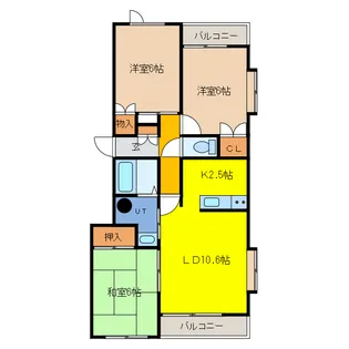 北海道千歳市高台6【アパート】の間取り