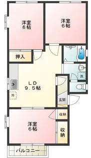 コートハウス富士【1階】の間取り