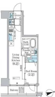 プライムブリス東中野駅前【3階】の間取り