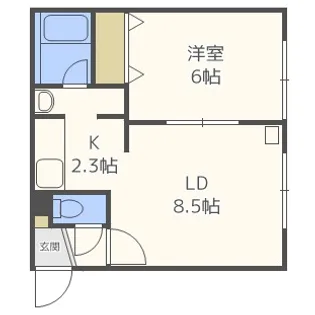 北海道札幌市中央区南五条西25【マンション】の間取り