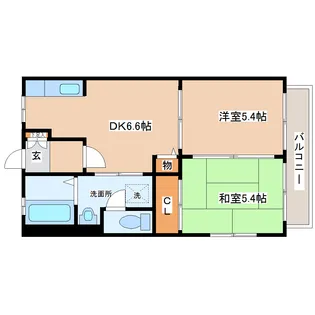 カーサ東勝山【1階】の間取り