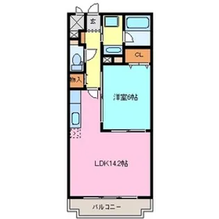 キャッスルマンション豊岡【2階】の間取り