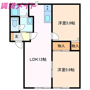 ベイサージュ玉垣【1階】の間取り