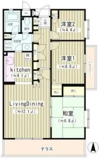 ヒラソル上野毛【1階】の間取り