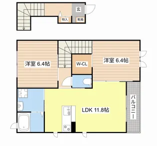 エイトタウン475【2階】の間取り