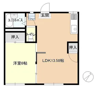春日サンハイツB棟【1階】の間取り