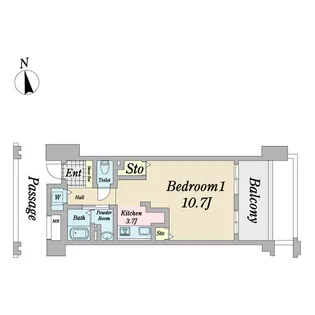 オーバルコート大崎ビュープラザ(SA借上)【4階】の間取り