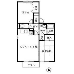 ラ・ヴェルムA・B【1階】の間取り