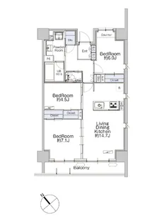 クラシアム神奈川台場【5階】の間取り