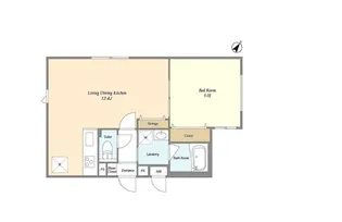 ウェルスクエアイズム文京千石【1階】の間取り