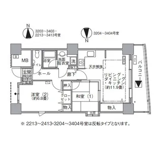 アクティ汐留【32階】の間取り