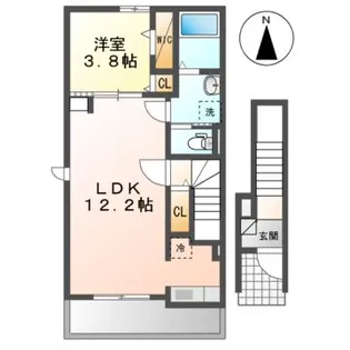 ローズガーデンB【2階】の間取り