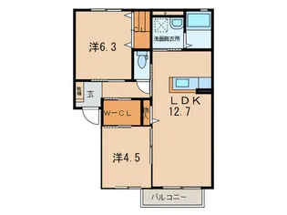 クラヴィエ赤坂A【2台付き】【1階】の間取り