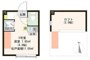 ハーモニーテラスルクス千川【1階】の間取り
