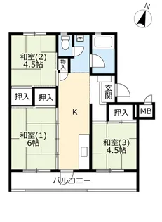 UR吉川【4階】の間取り