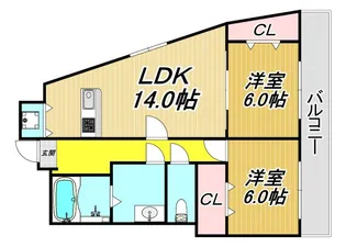 ラムール武庫之荘2番館【4階】の間取り
