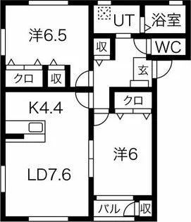 クレセールSUGA A棟【1階】の間取り