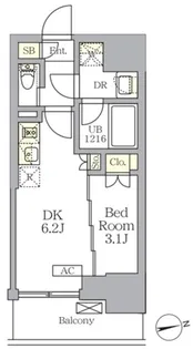 THE LIONS forsia文京湯島【8階】の間取り