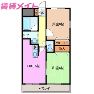 コーポアワヤ【2階】の間取り
