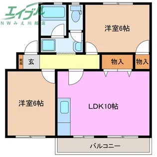 フィレンツェ桑名B棟【2階】の間取り