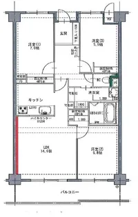 茶屋ヶ坂プログレス【5階】の間取り