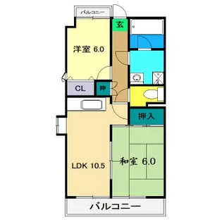 コーポ朝日V【1階】の間取り
