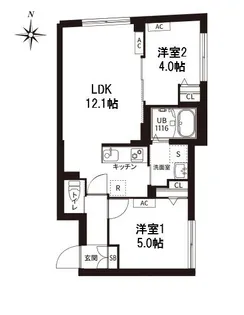 レピュア旗の台レジデンス【3階】の間取り