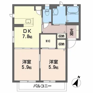 シャーメゾン松原【2階】の間取り