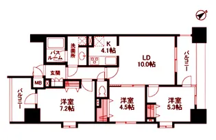 パークフラッツ横濱公園【9階】の間取り