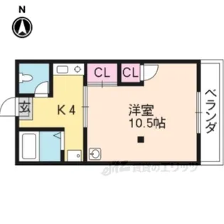 グリーンハイツ紫野【2階】の間取り