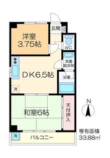 ヴィラ・サニーサイド冨田ビル【4階】の間取り