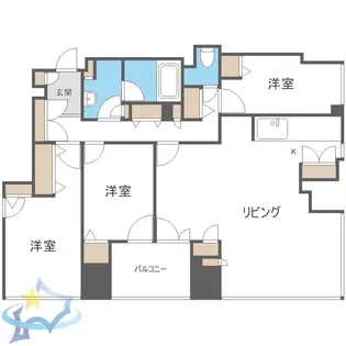シティタワー札幌大通【21階】の間取り