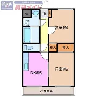 フラット立石A棟(伊賀市別府)【1階】の間取り