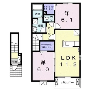 セジール・レーヴVA【2階】の間取り