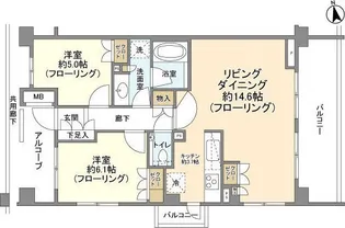 パークハウス杉並高井戸-2029年6月30日迄-【2階】の間取り