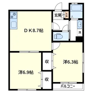 メルヴェーユハウスIV【3階】の間取り