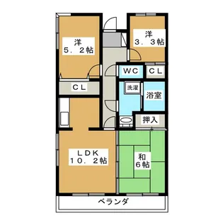 プレステージ中野【2階】の間取り