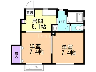 片岡ハイツC【1階】の間取り