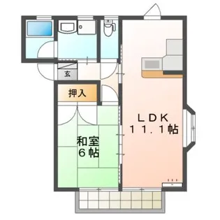 ミナミハイツB【2階】の間取り
