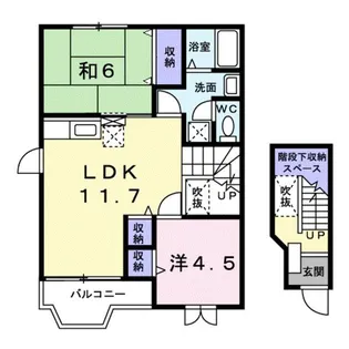 ジョイフルポート岡C【2階】の間取り